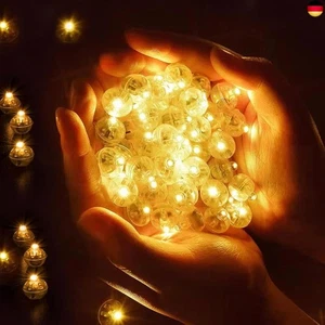 BTONGE 100 Stück LED-Ballons Lichter, Mini Led Licht, Runde LED Ballonlichter, - Bild 1 von 6