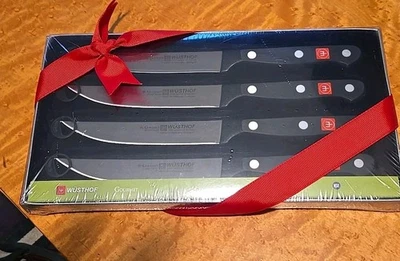 Набор из 4 ножей для стейка Wusthof Gourmet 4,5 дюйма 4050/12 см 200 лет ножи sep2 - Изображение 1 из 4