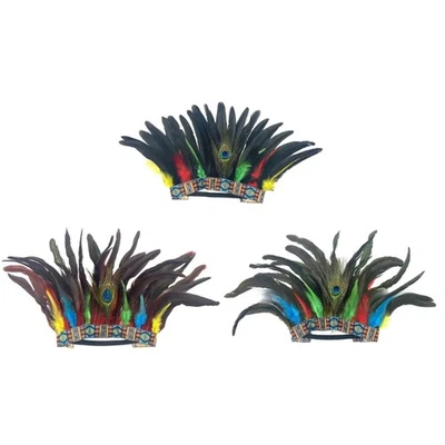 Indian Feather Headband MardiGras Festival Celebration Headwear Party Hairbands - Image 1 of 4