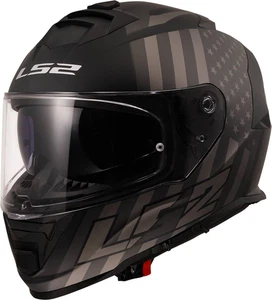 LS2 Adult's Assault Flag Motorcycle Helmet W/SunShield Matte Black/Gray Size-L - Picture 1 of 4