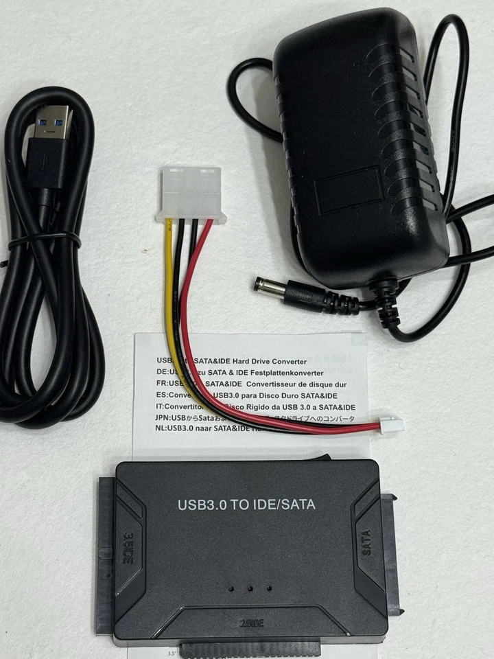 USB 3.0 to IDE SATA Converter External Hard Drive AdapterKit with Power Adapter - Image 1 of 1