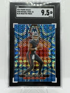 Michael Penix Jr. SGC 9.5 2024 Panini Mosaic Rookie Blue Reactive #308 Falcons - Picture 1 of 2
