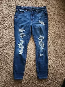 Jeans American Eagle AE The Dream Jean Denim desgastado elástico Jegging 10 Reg - Imagen 1 de 9