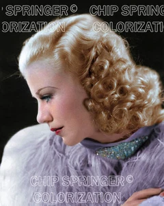 GINGER ROGERS Wearing Lavender Boa | Beautiful 8x10 COLOR PHOTO by CHIP SPRINGER - Picture 1 of 1