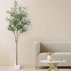 Artificial Olive Trees, 6FT Fake Olive Trees for Indoor, Faux Olive Silk Tree - Picture 1 of 8