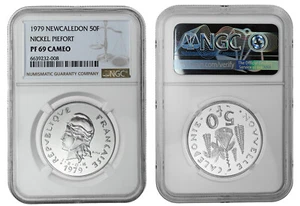 NEW CALEDONIA Proof Nickel Piefort 50 Francs 1979 NGC PF69 Top Grade! - Picture 1 of 3