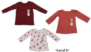 Baby Girls Garanimals Long Sleeve Henley Shirts 3 Piece Set SZ 12 Months NEW - Picture 1 of 5