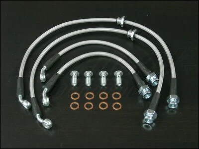 Líneas de freno trenzadas de acero inoxidable Techna-Fit para Nissan Altima 2002-2006 Foto 1 de 4