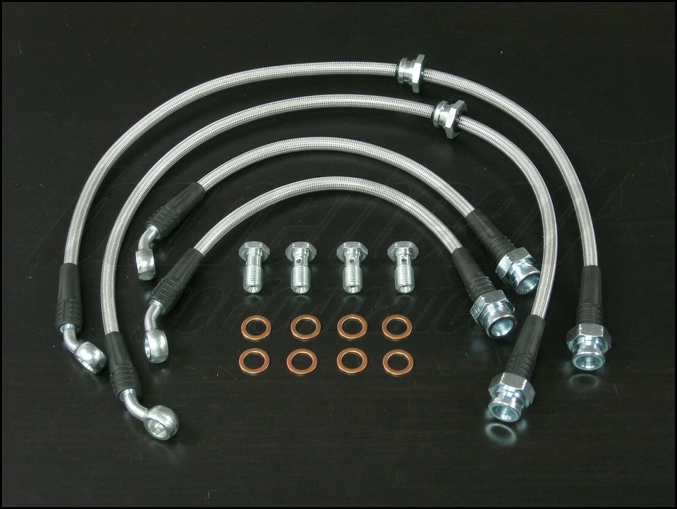 Líneas de freno trenzadas de acero inoxidable Techna-Fit para Nissan Altima 2002-2006 Foto 1 de 4