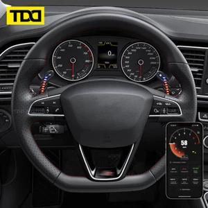 Carbon Fiber Steering Wheel Magnetic LED Paddle Shifters for Seat Leon Cupra - Picture 1 of 7