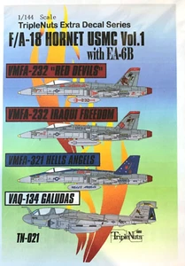 1/144 Decals : F/A-18 Hornets USMC Vol.1 w/Ea-6B [USMC] #TN-021 :  TRIPLE NUTS - Picture 1 of 2