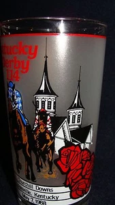 Kentucky Derby Churchhill Downs 114 Glass Swanky Swig Tumbler 1988 Mint Julep - Imagen 1 de 7