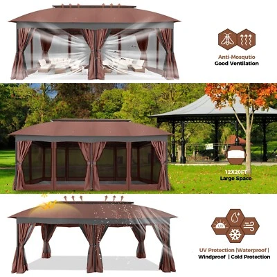 SANOPY Outdoor Gazebo 11x11 12x20 Heavy Duty Canopy Patio Tent with Mosquito Netting