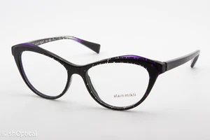 Alain Mikli A03061 F005 Female Cat Eye Gasses Frames Black/Purple 54mm - Picture 1 of 8
