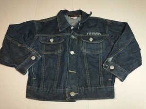 Georges Marciano GUESS Dark Blue Denim Jean Jacket Child Size 10 Missing Button - Picture 1 of 12