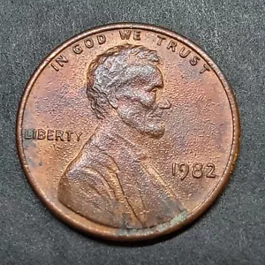 1982 LINCOLN PENNY, SENZA MARCHIO DI ZECCA, 2,5 grammi, bolle di gas grasso "E" - Foto 1 di 5