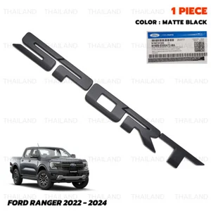 Logo Sport Matte Black Tailgate Emblem For Ford Ranger Next Gen XLT 2022 - 2024 - Picture 1 of 10