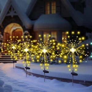1PC Garden Solar Lights Outdoor Fireworks Lights Flower Path Lawn Decor Yard - Picture 1 of 25