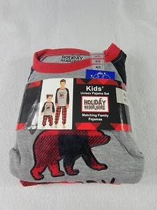 Holiday Fam Jams Kids Unisex Pajama Set Size 4/5 XS Beary Sleepy NWT - Picture 1 of 4