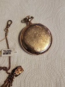 Antique 1900 Waltham Wadsworth, 17j, Gold-Filled Etched Case, Rare Crescent Des! - Picture 1 of 16