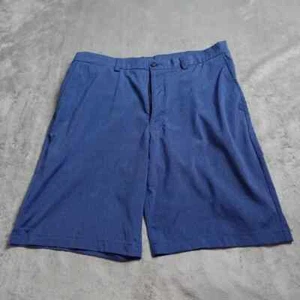 PGA Tour Golf Short Men's Size 36 Blue Chino Flat Front Slash Pocket Knee Length - Picture 1 of 9
