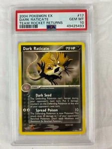 PSA 10 Gem Mint Dark Raticate 2004 EX Team Rocket Returns #17 - Picture 1 of 1