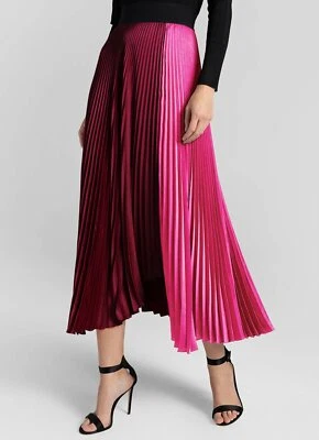 NWT A.L.C. Grainger Pleated Skirt in Garnet / Grapefruit - Size 0 - Image 1 of 4