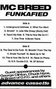 MC Breed Funkafied PROMO ADVANCE DEMO Cassette Tape Album Hiphop Rap - Imagen 1 de 2