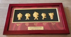 2008 Limited Edition Gold Plated Beijing Olympics Characters China Wall Decor