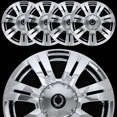 fits 2010-16 Cadillac SRX CHROME 18" Full Wheel Skins Hub Caps Center Rim Covers - Image 1 of 4
