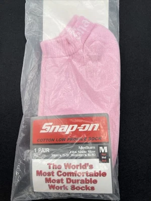 Snap On Tools Socks Pink Cotton Low Profile MEDIUM Made In USA - Image 1 of 4