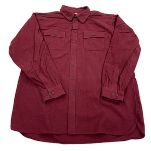 Vintage LL Bean Hemd Herren XXL groß weinrot Knopfleiste sämisch dick schweres Tuch - Bild 1 von 10