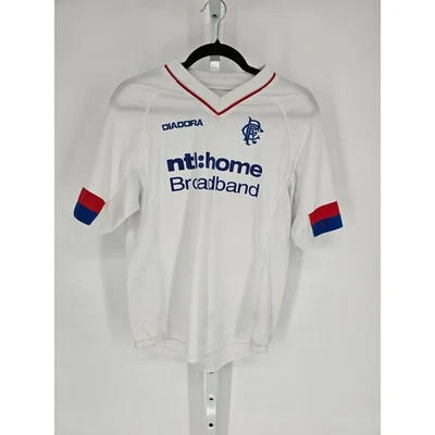 Camiseta Diadora Blanca Glasgow Rangers 2002/03 Tercera Manga Corta Talla S Foto 1 de 4