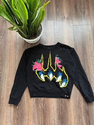 Diesel Luxury Mujer Regular Fit XS Negro Grande Logo Sudadera Pullover Foto 1 de 4