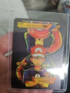 Ash Ketchum Vmax Black Foil Fan Art Vinyl Sammler Pokemon Karte - Bild 1 von 5