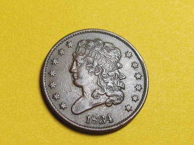 1834 HALF CENT  NICE HIGH  GRADE COIN - Image 1 of 2