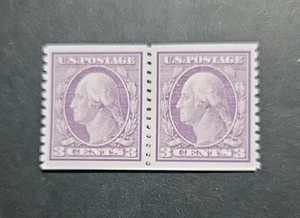 US Stamps SC# 456 1914 3C Washington Coil Replica Pair - Picture 1 of 2
