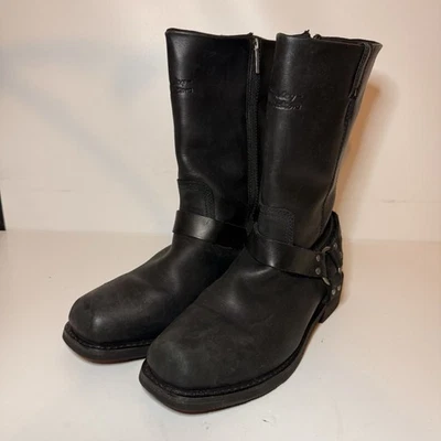 Botas de montar Harley Davidson talla 13M negras Hustin de cuero impermeables para hombre D95353 Foto 1 de 4