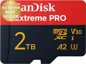 Extreme PRO 2TB Micro SD Card + SD Adapter 250MB/s 4K UHD UHS-I - Picture 1 of 5