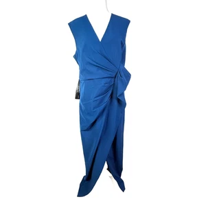 Kay Unger Frances Column Gown In Dark Ink Blue NWT Size 16 - Picture 1 of 11