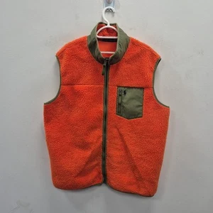 Ralph Lauren Polo Hybrid Fleece Teddy Pile Orange Bodywarmer Vest Gilet Size XL - Picture 1 of 8