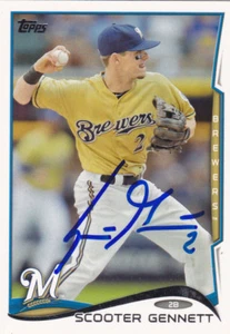SCOOTER GENNETT MILWAUKEE BREWERS SIGNED BASEBALL CARD CINCINNATI REDS GIANTS - Picture 1 of 1