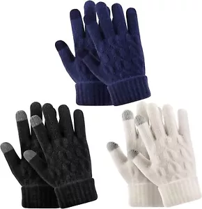 Kids Gloves Winter Warm With Touchscreen Fingers 3 Pairs,Toddler Gloves Size M - Picture 1 of 6