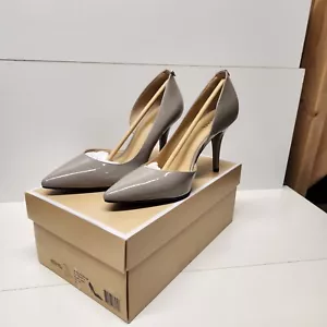 Michael Kors Nathalie high Flex pump pearl grey patent Stellito - Picture 1 of 4