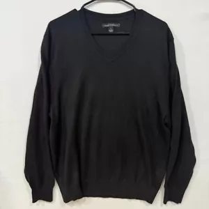 Kenneth Roberts Wool Blend V-Neck Sweater Men's XL Black - Picture 1 of 5