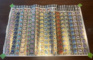 Vintage Pokemon Artbox Uncut Gold Sheet (180 Total) 40" x 28" - Picture 1 of 3