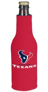 NFL Houston Texans Name & Logo Zip Up Bottle Suit Koozie Holder - Picture 1 of 3