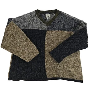 Anthropologie Cousin Johnny Sweater Women XL Earth Tone Merino Blend Chunky Knit - Picture 1 of 6