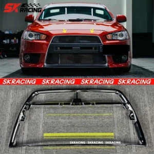 Front Bumper Chrome Surround Grille Cover Fits 2008-15 Mitsubishi Evolution EVO - Picture 1 of 20