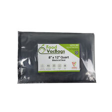 50 QUART 8x12 Black Vacuum Seal Bags FoodSaver compatible Embossed 